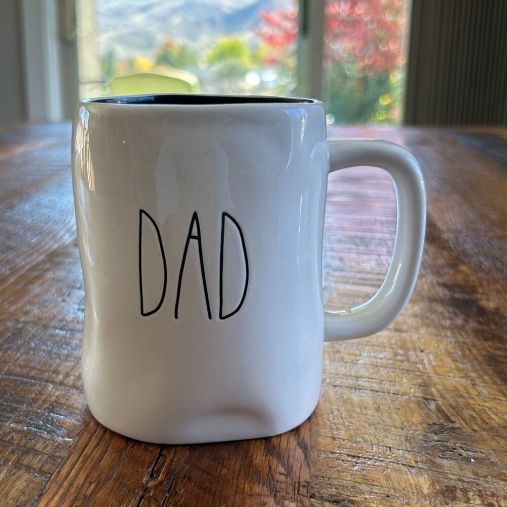 Rae Dunn "Dad" White Ceramic Mug Dad Gift